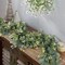 Artificial Eucalyptus Leaves Greenery Garland 2 Packs Faux Eucalyptus Garland Plant Spring Garland Vines with White Flowers Berries Table Runner for Wedding Arch Home Party Mantle Decor